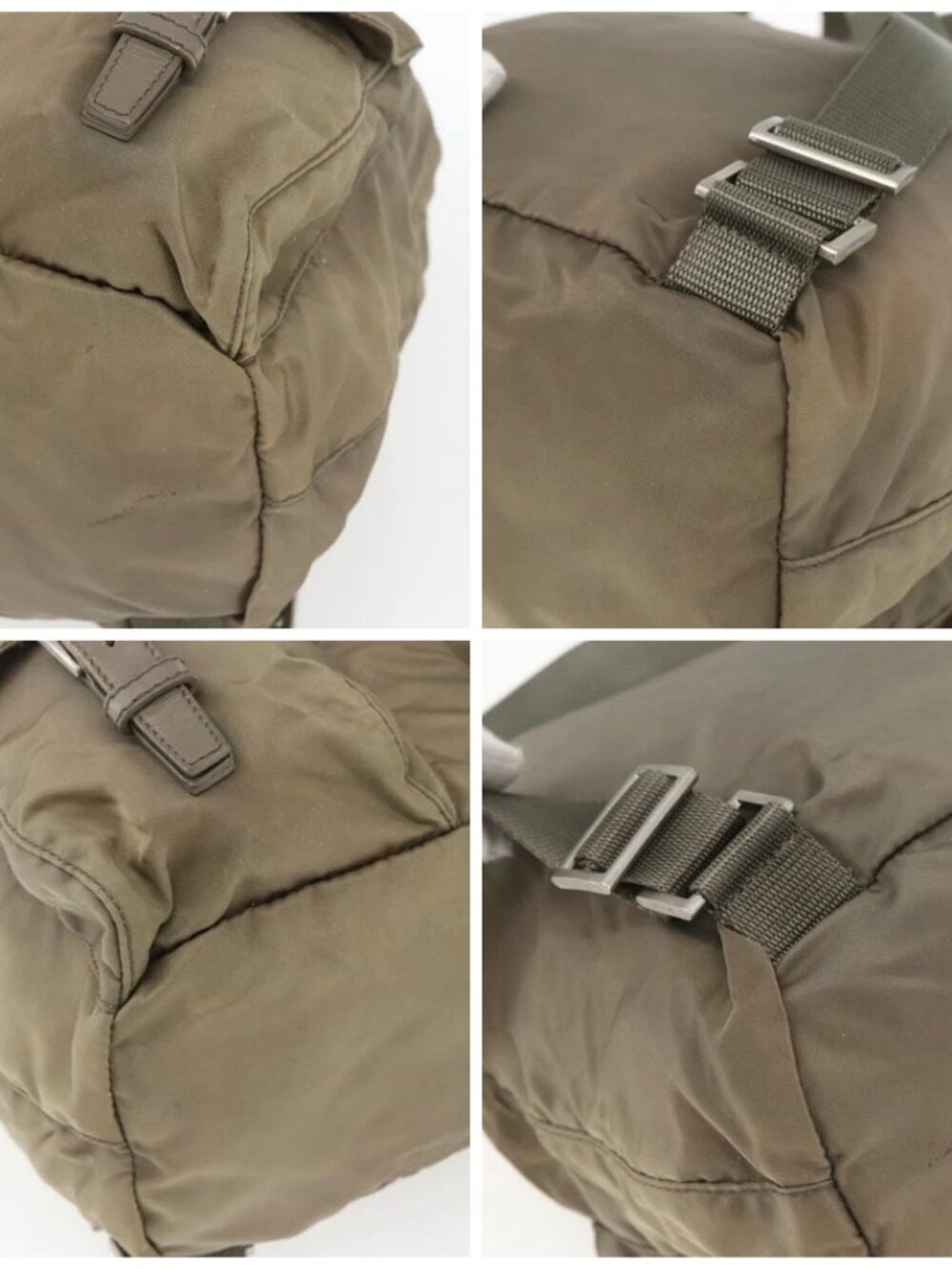 PRADA Backpack Nylon Khaki Silver Auth 163902 - Picture 16 of 16